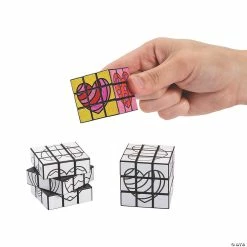 Best reviews of 🥰 Color Your Own Mini Valentine Puzzle Cubes - 12 Pc. ⭐