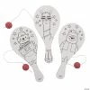 Outlet ❤️ Color Your Own Party Animal Paddleball Games - 12 Pc. 👍 -Throwing Toys Shop color your own party animal paddleball games 12 pc 13871904