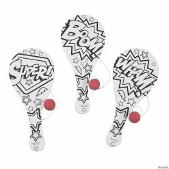 Best Pirce 👏 Color Your Own Superhero Paddleball Games - 12 Pc. ❤️