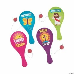 Buy ⭐ Easter Inspirational Paddleball Games - 12 Pc. 🎉
