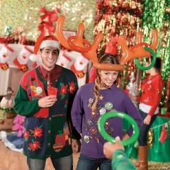 Best Pirce 🔥 Inflatable Reindeer Antler Ring Toss Game 🧨 -Throwing Toys Shop inflatable reindeer antler ring toss game4 5245 a02