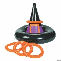 Hot Sale 😀 Inflatable Witch Hat Ring Toss 🦇 Halloween Game 🔔