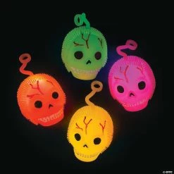 Hot Sale ⭐ Light-Up Skull Puffer Ball YoYos - 12 Pc. 🔔