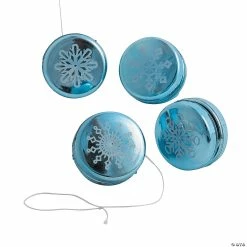Wholesale ⌛ Metallic Snowflake Mini YoYos - 12 Pc. 🎁