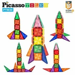 Flash Sale 🎉 PicassoTiles - Mini Diamond 30pc Rocket Set PTM30 ✨