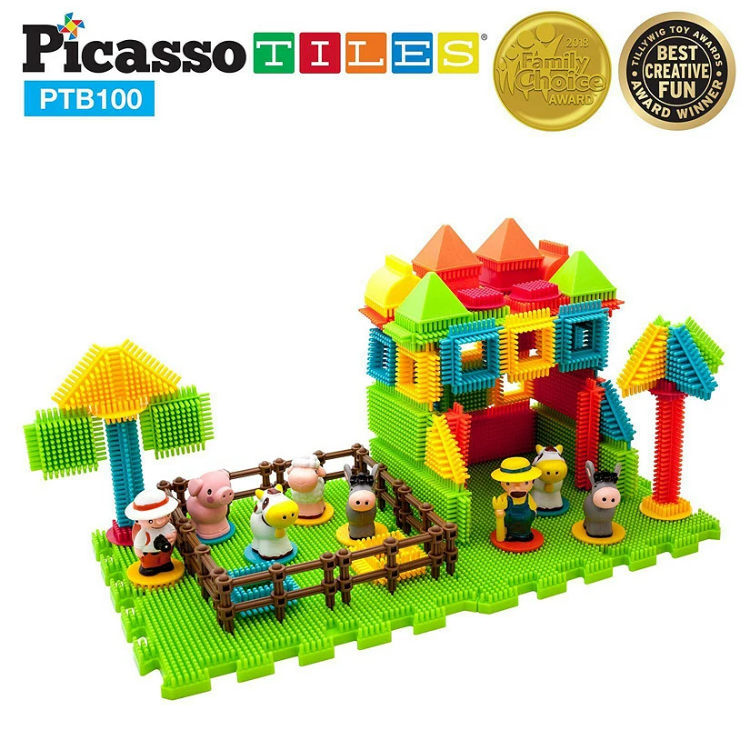 Wholesale ๐คฉ PicassoTiles - PTB100 Farm Theme Bristle Shape 100-Piece Basic Building Set ๐ฅ 3 Wholesale ๐คฉ PicassoTiles - PTB100 Farm Theme Bristle Shape 100-Piece Basic Building Set ๐ฅ