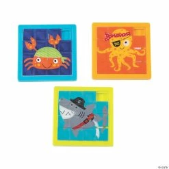 Promo 🌟 Pirate Animals Slide Puzzles - 12 Pc. 👏