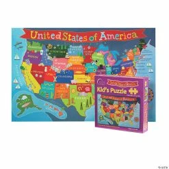 Cheapest ✔️ Round World Products Kid's Jigsaw Puzzle, U.S. 💯