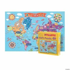 Deals 😉 Round World Products Kid's Jigsaw Puzzle, World 🌟