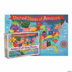 Deals 🤩 Round World Products U.S. Floor Jigsaw Puzzle 😀