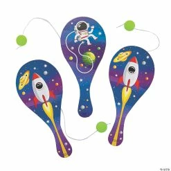 Wholesale 😍 Space Paddleball Games with Glow-in-the-Dark Balls - 12 Pc. ⌛