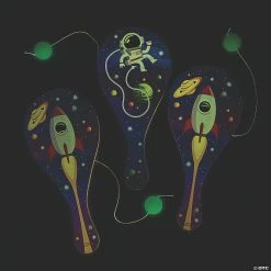 Wholesale 😍 Space Paddleball Games with Glow-in-the-Dark Balls - 12 Pc. ⌛ -Throwing Toys Shop space paddleball games with glow in the dark balls 12 pc 13838614 a02