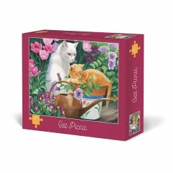 New 🧨 Willow Creek Press Cat Picnic 500-Piece Puzzle ⌛
