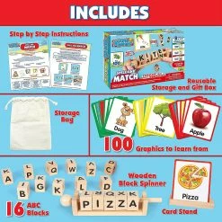 Discount 💯 Young Hands Wooden Reading Blocks - Spin, Spell & Match Words Age 3+ 🎉 -Throwing Toys Shop young hands wooden reading blocks spin spell and match words age 314152694 a03NOWA