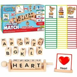 Discount 💯 Young Hands Wooden Reading Blocks - Spin, Spell & Match Words Age 3+ 🎉